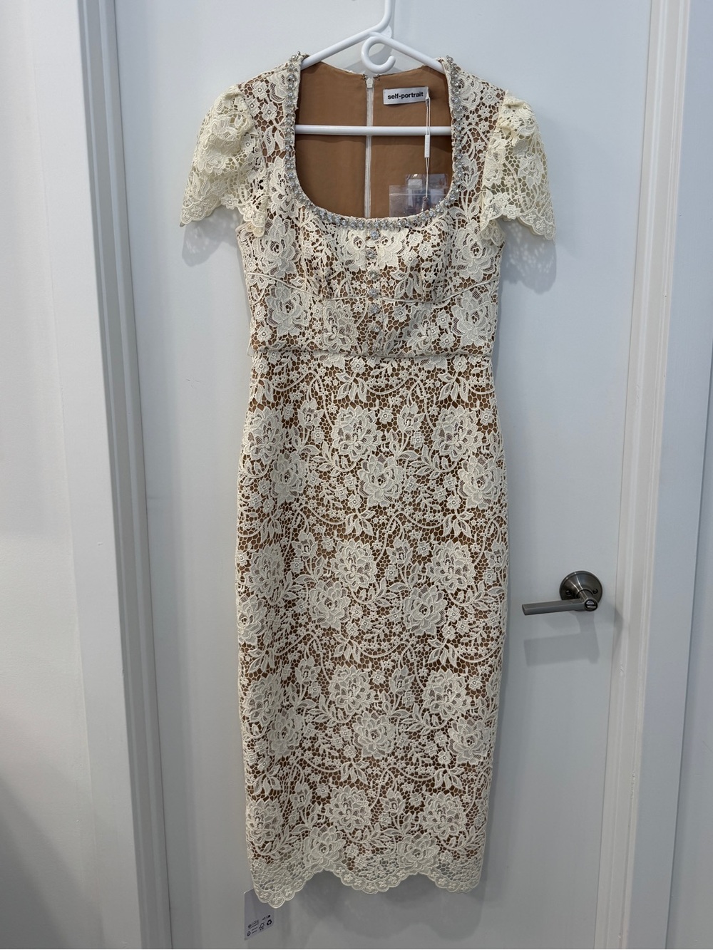Self-Portrait Cream Lace Midi Dress - NWT
